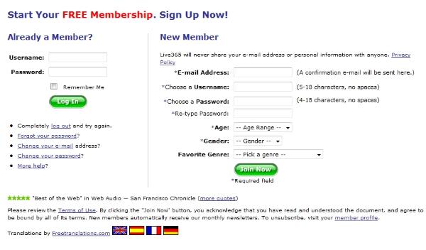 Click here to join Live365